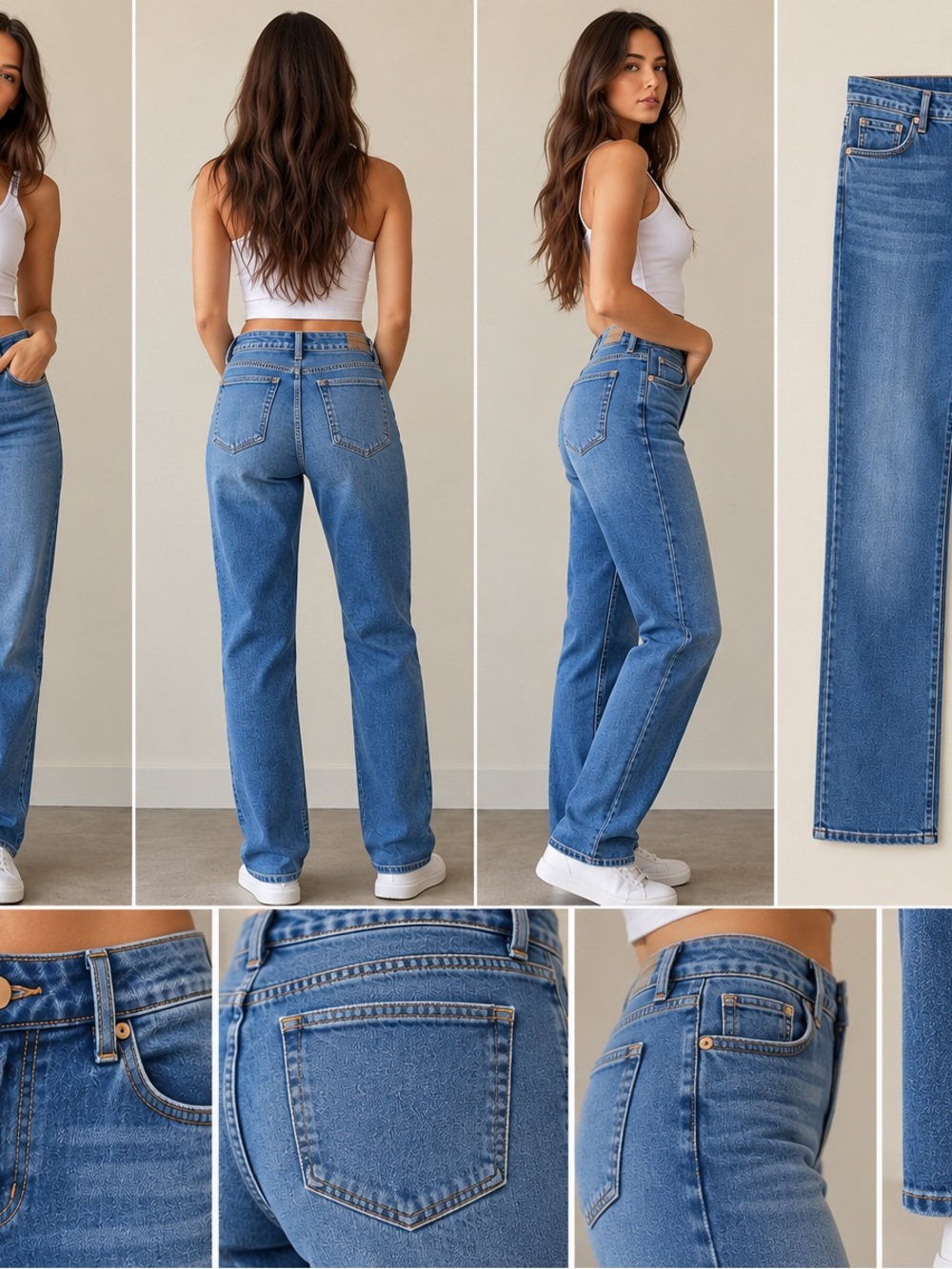 L'AGENCE Straight Leg High-Rise Jeans - Blue Size 26. Quiet Luxury. Classic